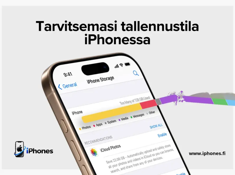 Tarvitsemasi tallennustila iPhonessa