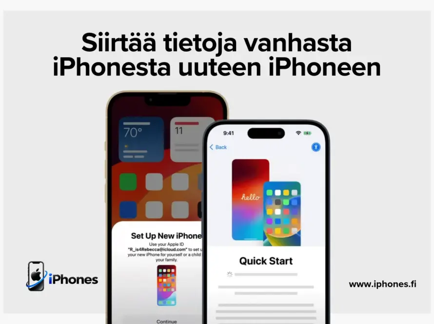 Siirtää tietoja vanhasta iPhonesta uuteen iPhoneen