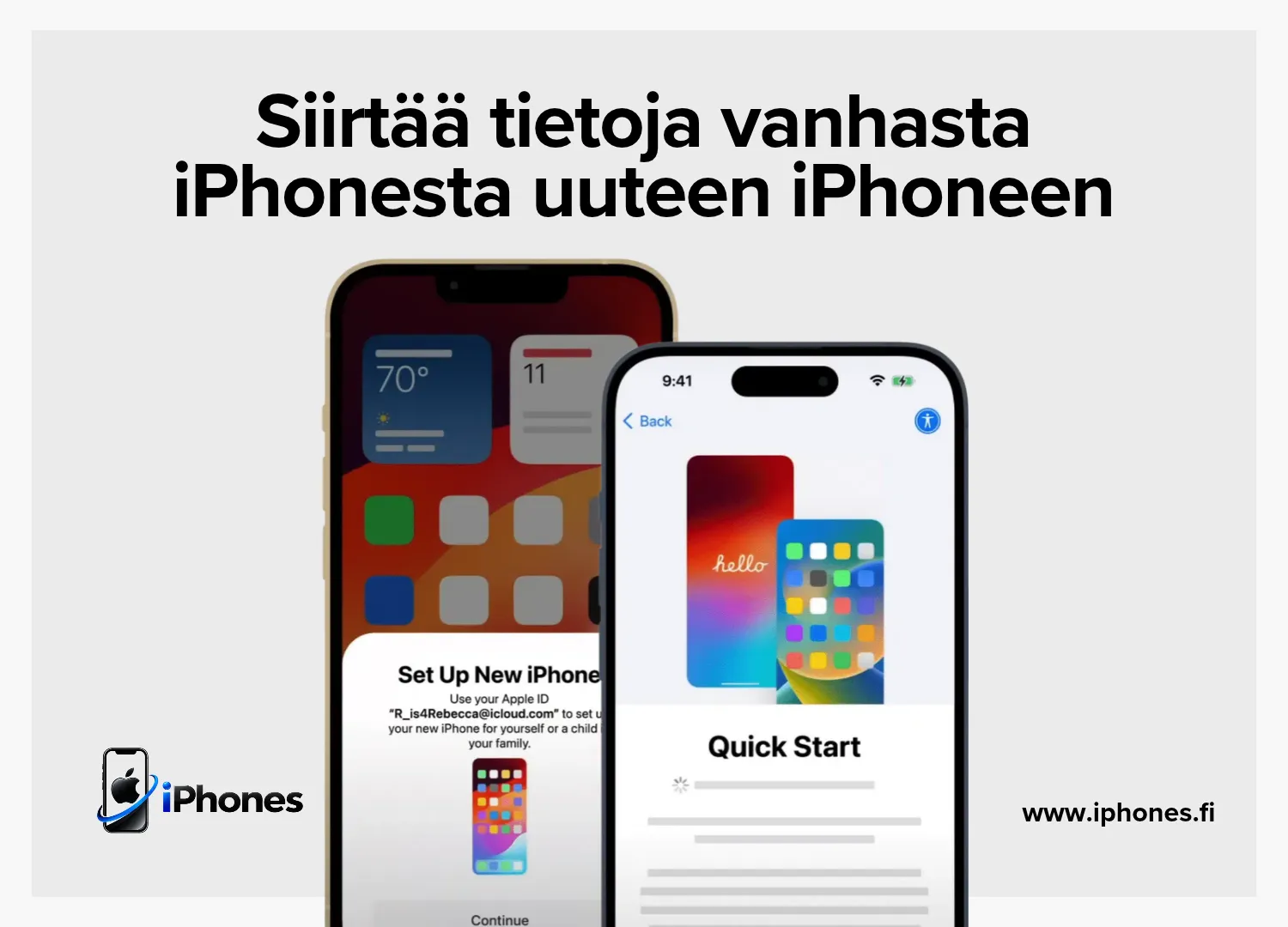 Siirtää tietoja vanhasta iPhonesta uuteen iPhoneen